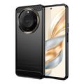 Honor X60 Geborsteld TPU Hoesje - Koolstofvezel - Zwart