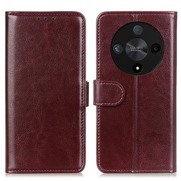 Honor Magic6 Lite/X9b Portemonnee Hoesje met Magneetsluiting - Bruin