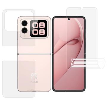 Huawei Nova Flip Full Cover Bescherming Set - Doorzichtig