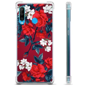 Huawei P30 Lite Hybrid Hoesje - Vintage Bloemen