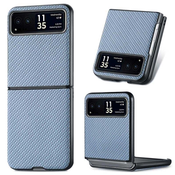 Motorola Razr 40 Hybrid Hoesje - Koolstofvezel - Blauw