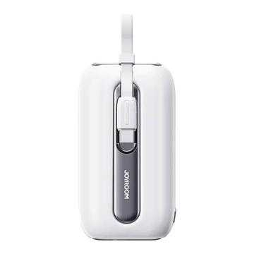 Joyroom JR-L012 kleurrijke 10000mAh Power Bank - USB-C & Lightning kabel, 22.5W - Wit