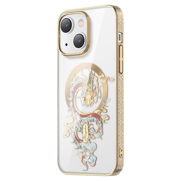 Kingxbar Myth Series iPhone 14 Plus Hoesje - Gouden Draak