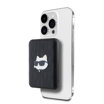 Karl Lagerfeld Reliëf MagSafe Power Bank 5000mAh - Choupette Hoofd - Zwart