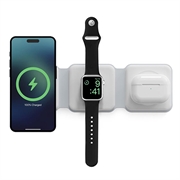 Ksix 3-in-1 Opvouwbare Draadloze Oplader 15W - iPhone, Apple Watch, AirPods - Wit