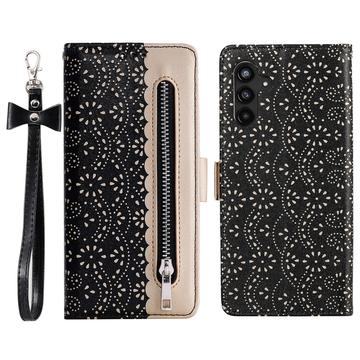 Samsung Galaxy S23 FE Lace Pattern Wallet Case