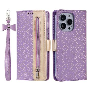 Lace Pattern iPhone 14 Pro Max Wallet Case