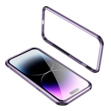 Le-Lock Series iPhone 14 Pro Metalen Bumper - Paars