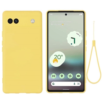 Google Pixel 6a Liquid Silicone Hoesje - Geel