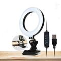 Live Uitzending Video Schieten 6" 3 Kleur Modi LED Selfie Ring Light + Klem Mount