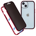 iPhone 15 Plus Magnetisch Cover met Privacygehard Glas - Rood