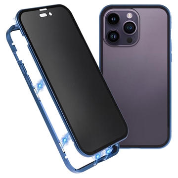 iPhone 15 Pro Magnetisch Cover met Privacygehard Glas (Geopende verpakking - Bulkverpakking) - Blauw