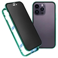 iPhone 15 Pro Magnetisch Cover met Privacygehard Glas - Groen