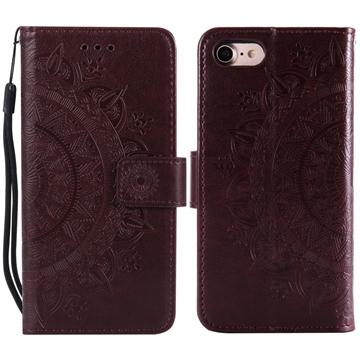 iPhone 7/8/SE (2020)/SE (2022) Mandala Series Portemonnee-hoesje - Bruin