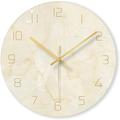 Decoratieve wandklok met marmerpatroon - 30cm - Beige