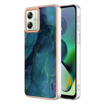 Motorola Moto G54 Marble Pattern Gegalvaniseerd IMD TPU Hoesje - Groen