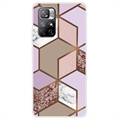 Xiaomi Redmi Note 11 Pro/Note 11 Pro 5G Marble Pattern IMD TPU Hoesje - Bruin / Roze