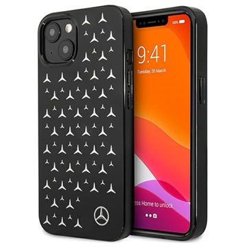 Mercedes-Benz Stars Pattern iPhone 13 Hoesje - Zwart