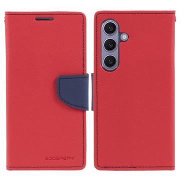 Mercury Goospery Fancy Diary Samsung Galaxy S24 Portemonnee Hoesje - Rood