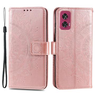 Motorola Edge 50 Fusion Mandala Series Portemonnee-hoesje - Rose Gold