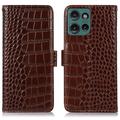 Motorola Edge 50 Neo Crocodile Series Wallet Leren Hoesje met RFID