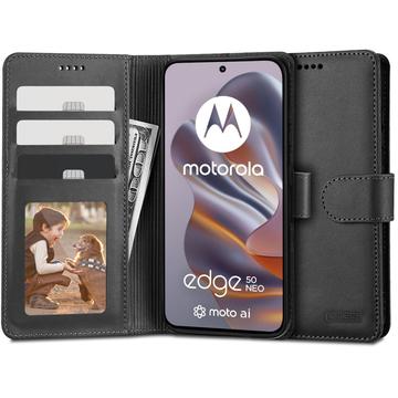 Motorola Edge 50 Neo Tech-Protect Portemonnee Hoesje Met Magneet & Standaard - Zwart