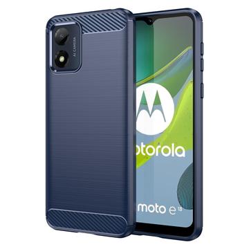 Motorola Moto E13 Geborsteld TPU Hoesje - Koolstofvezel