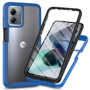 Motorola Moto G54 360 Bescherming Hoesje - Blauw / Doorzichtig