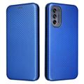 Motorola Moto G62 5G Flip Cover - Koolstofvezel - Blauw