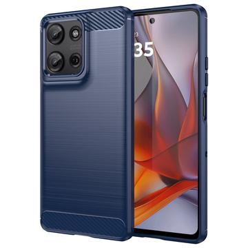 Motorola Moto G75 Geborsteld TPU Hoesje - Koolstofvezel