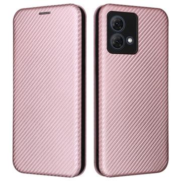 Motorola Moto G84 Flip Hoesje - Koolstofvezel - Rose Gold