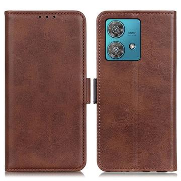 Motorola Moto G84 Portemonnee Hoesje met Magneetsluiting - Bruin