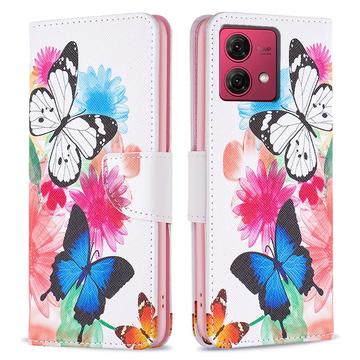 Motorola Moto G84 Wonder Series Portemonnee Hoesje - Vlinders