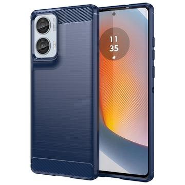 Motorola Moto G85/S50 Neo Geborsteld TPU Hoesje - Koolstofvezel