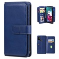 Multi-kaart Sleuf Motorola Moto G10/Moto G30 Portemonnee Hoesje - Blauw