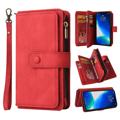 Multifunctionele Serie iPhone 14 Pro Portemonnee Hoesje - Rood