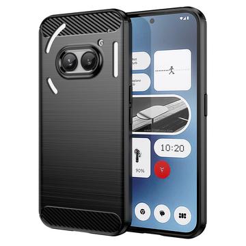 Nothing Phone (2a)/(2a) Plus Geborsteld TPU Hoesje - Koolstofvezel - Zwart