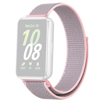 Samsung Galaxy Fit3 Nylon Bandje met Klittenbandsluiting - Roze