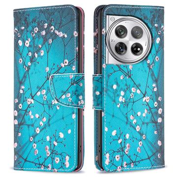 OnePlus 12 Wonder Series Portemonnee Hoesje - Wit Bloemen