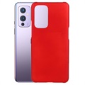 OnePlus 9 Geruberiseerd Kunststof Hoesje - Rood