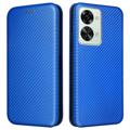 OnePlus Nord 2T Flip Cover - Koolstofvezel - Blauw