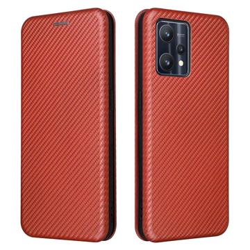 OnePlus Nord CE 2 Lite 5G Flip Hoesje - Koolstofvezel - Oranje