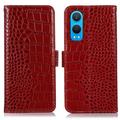 OnePlus Nord CE4 Lite/Oppo K12x Crocodile Series Wallet Leren Hoesje met RFID - Rood