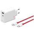 OnePlus SuperVOOC 120W GAN-lichtnetadapter met twee poorten - Wit