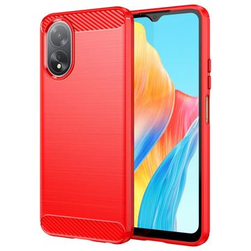 Oppo A18/A38 Geborsteld TPU Hoesje - Koolstofvezel