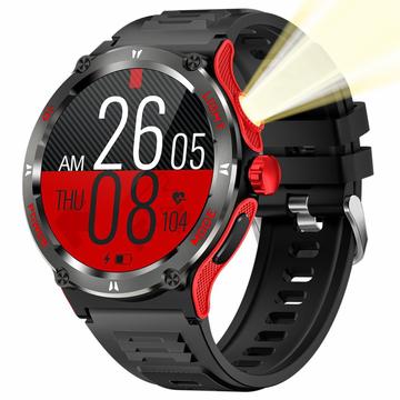 Waterdicht outdoor Smartwatch KT76 met kompas, zaklamp - 1.53"