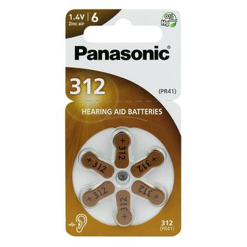 Panasonic 312/PR41 hoortoestel batterijen - 6 stuks.