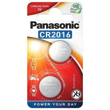 Panasonic Mini CR2016 Lithium Munt Batterijen - 2 stuks.