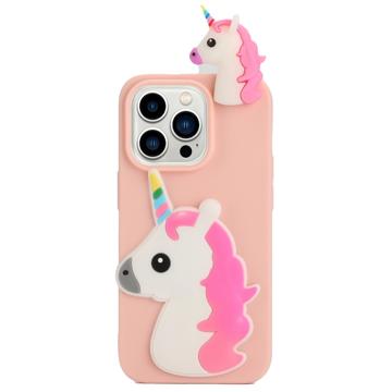 3D Cartoon iPhone 14 Pro Max TPU Hoesje - Eenhoorn