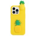 3D Cartoon iPhone 14 Pro Max TPU Hoesje - Ananas